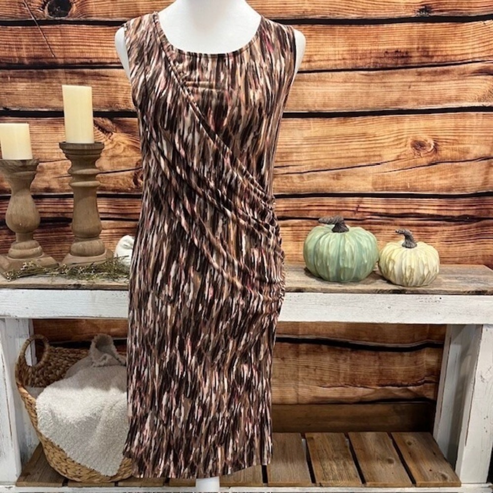 Dana Buchman Womens Fall Multi-Color Maxi Sleeveless Dress Size XS